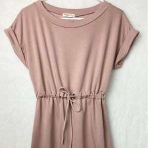 Ginger G Jr Women's "Sweatshirt" DRESS mauve/dusty pink waist tie Size S